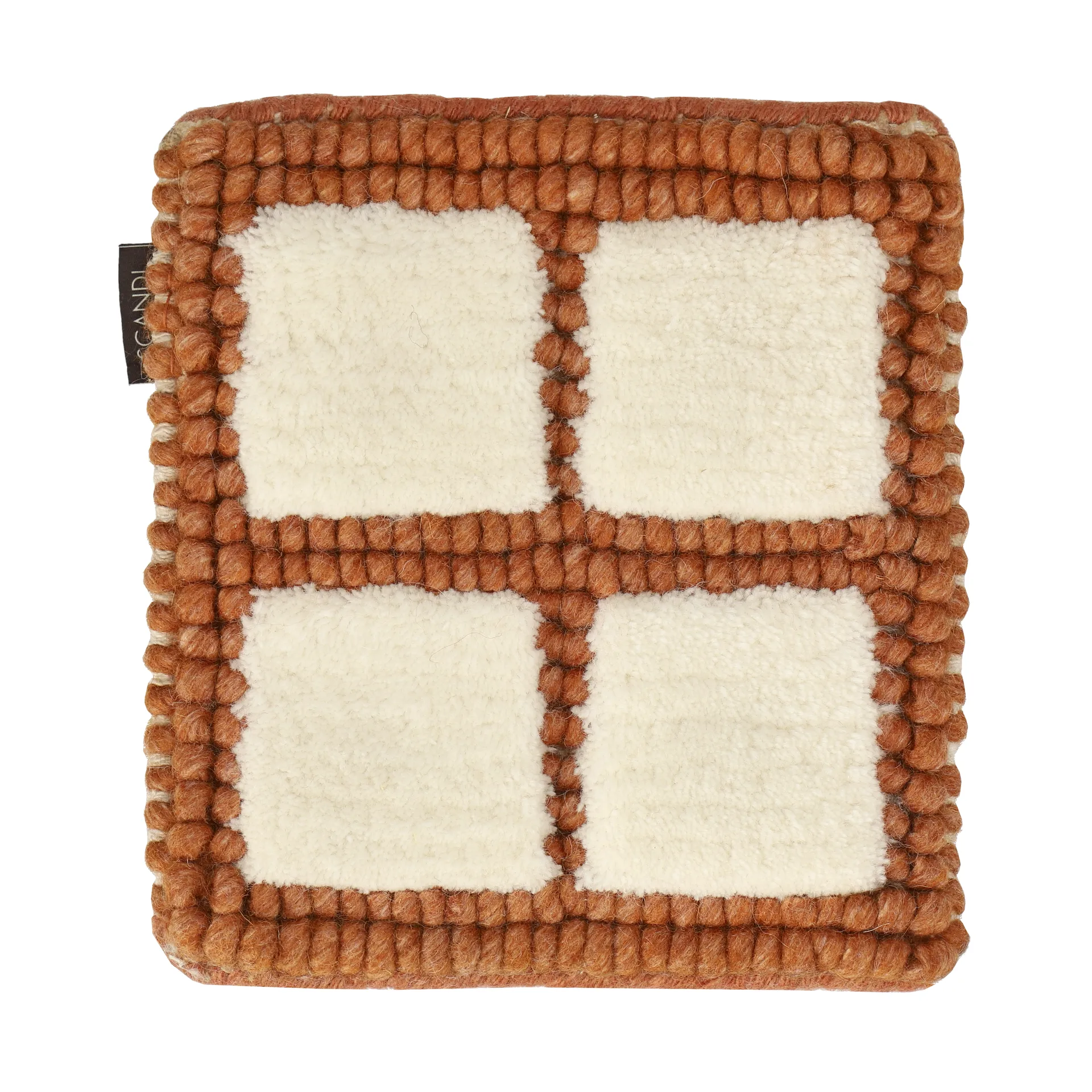 Mattprov Pasutre wollen vloerkleed, Naturwit-roest Material Samples