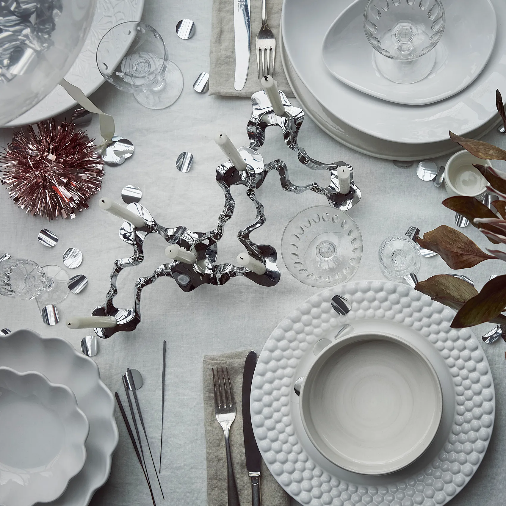 Bubbles bord, 28 cm, Wit Mateus