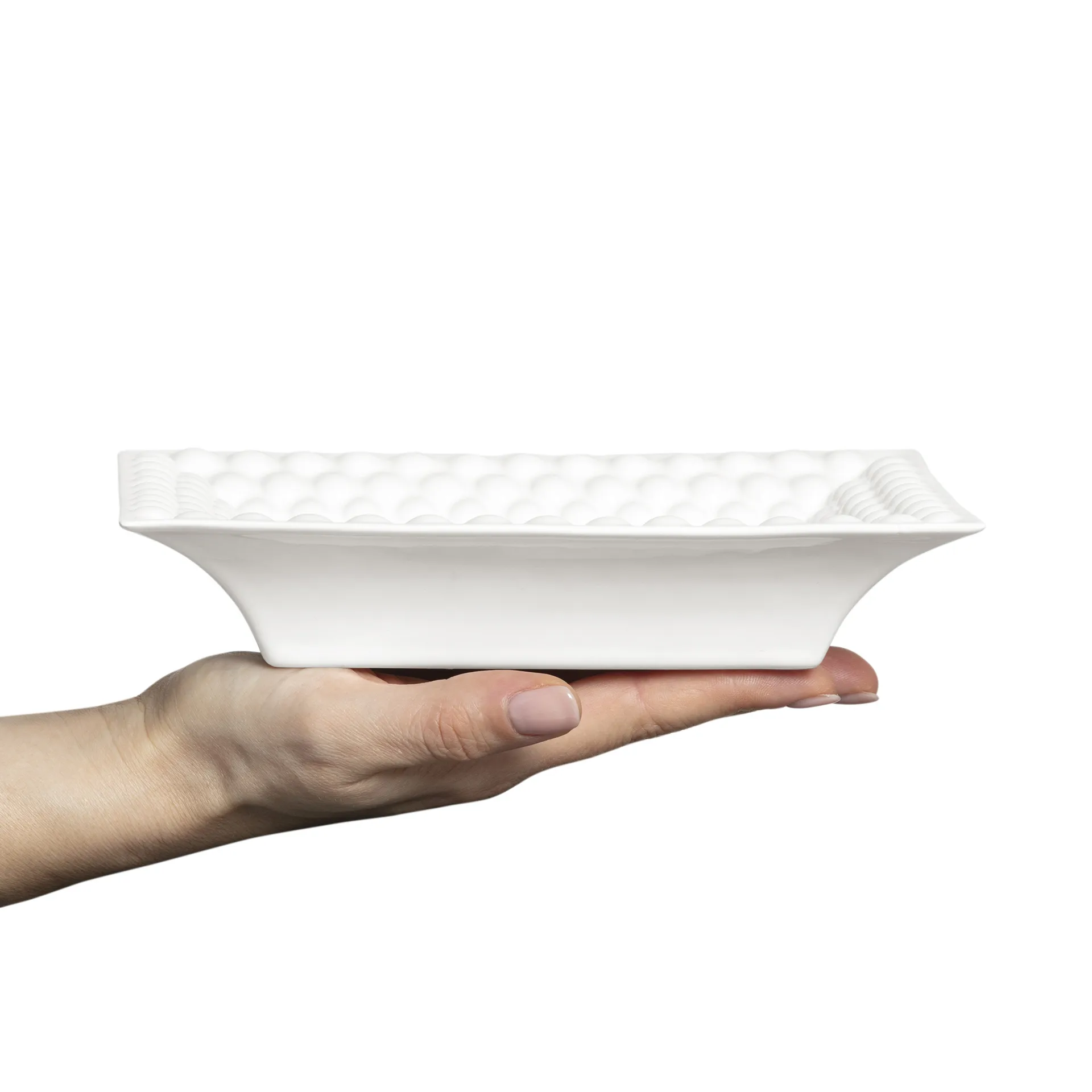 Bubbles klein dienblad, 16x20 cm, Wit Mateus