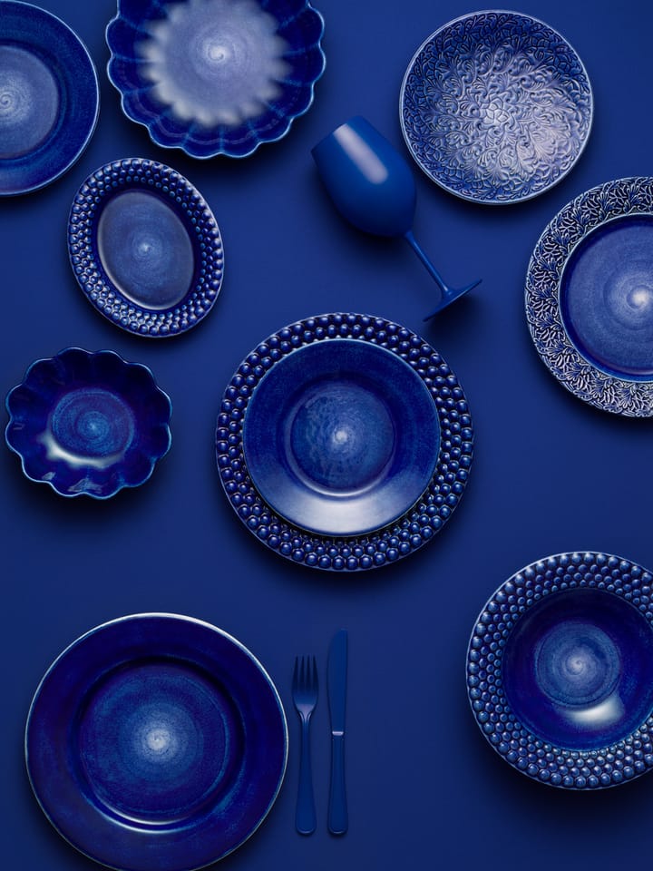 Bubbles ovaal bord, 20 cm, Blauw Mateus