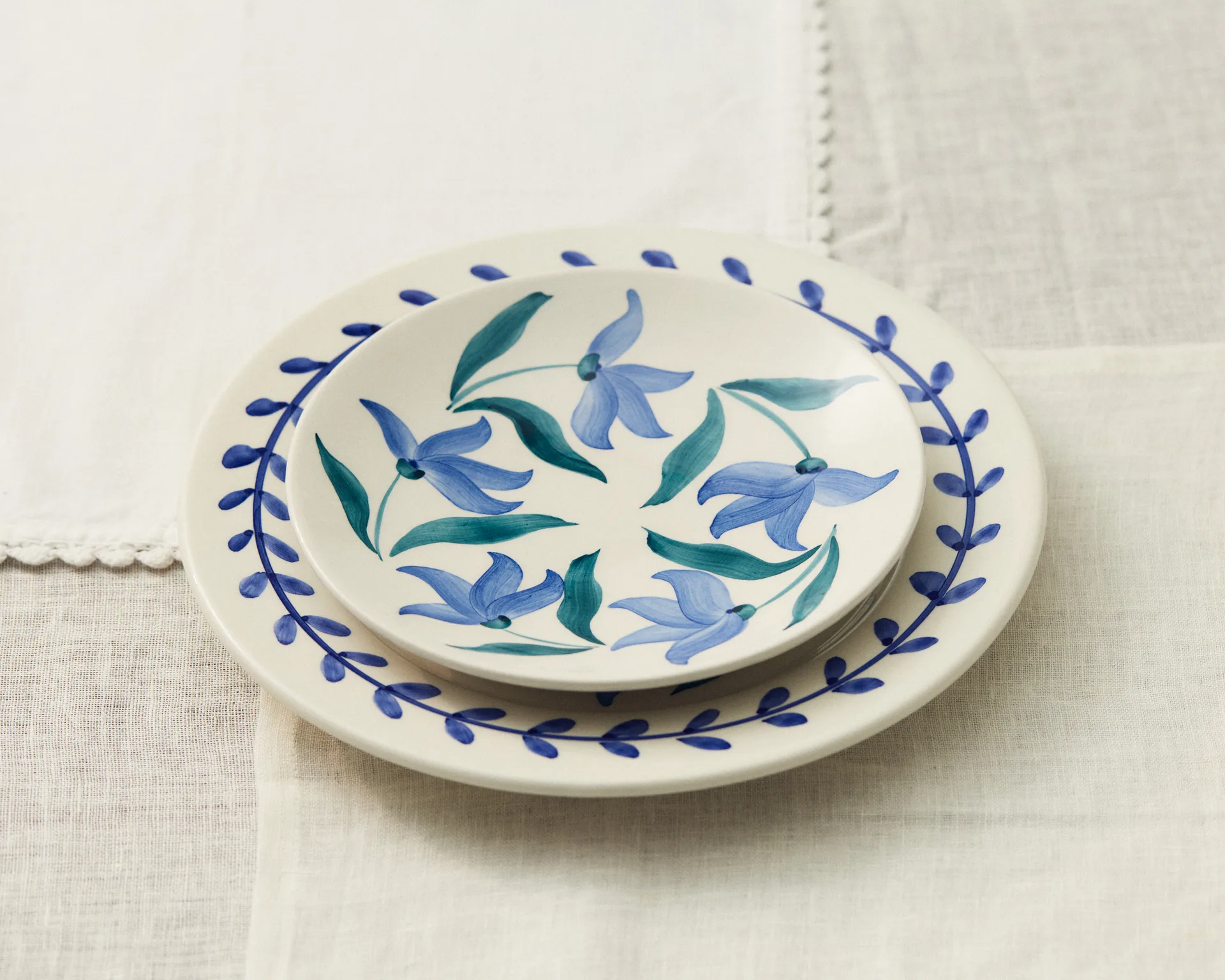 Flowers blossom dinerbord Ø28 cm, Wit Mateus