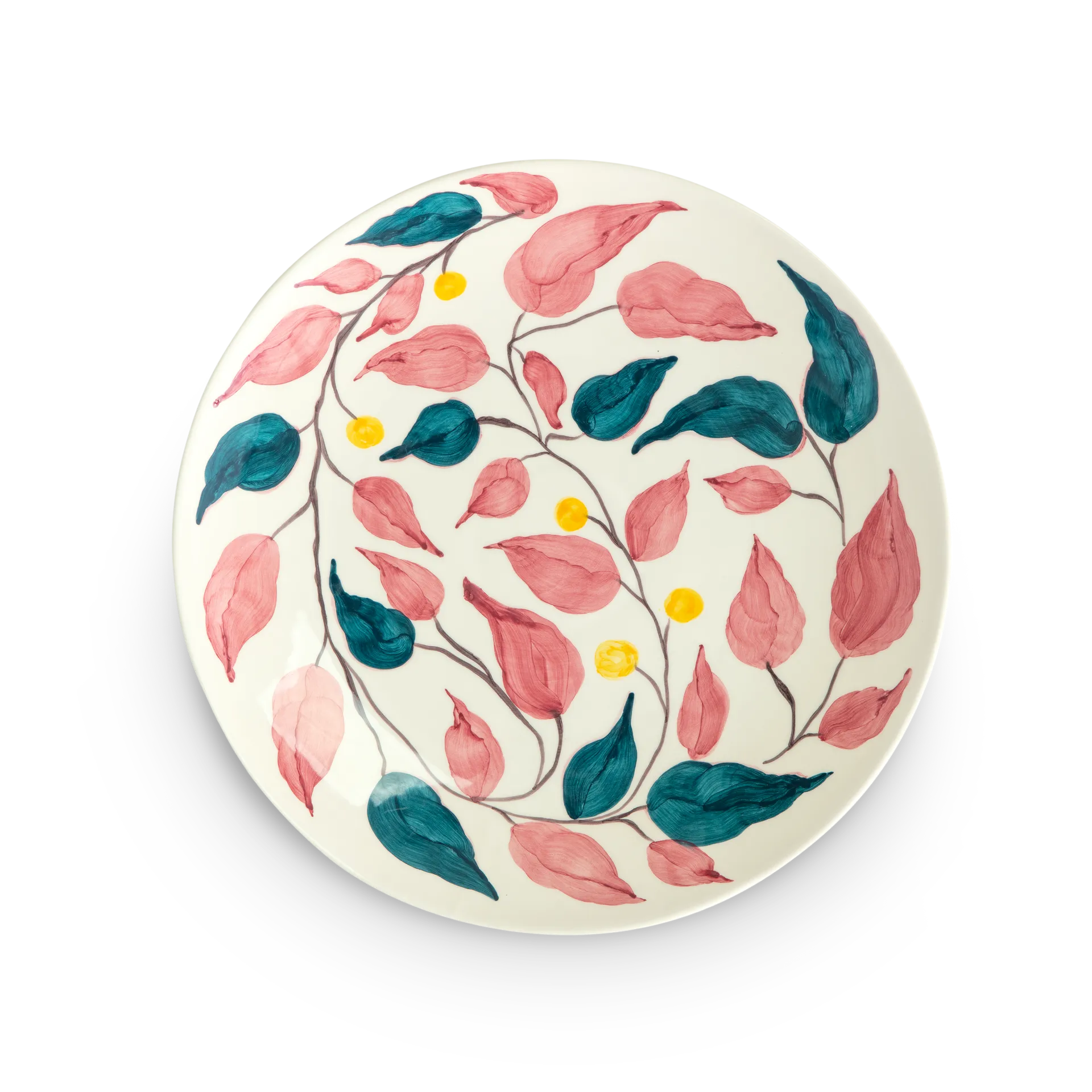 Flowers leaves serveerschaal Ø34 cm, Wit Mateus