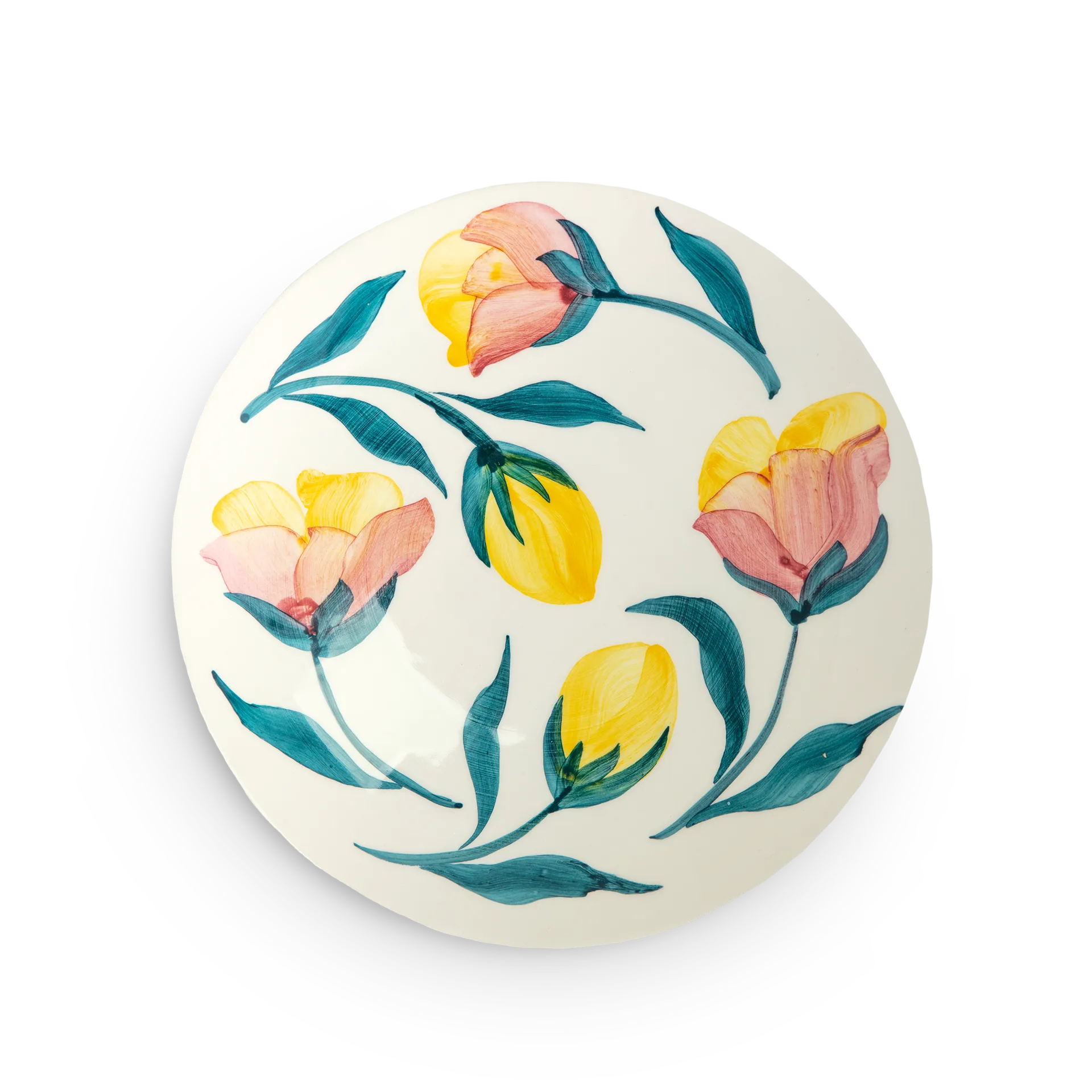 Flowers tulips bord Ø20 cm, Wit Mateus