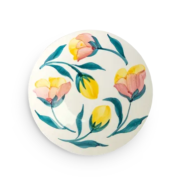Flowers tulips bord Ø20 cm - Wit - Mateus