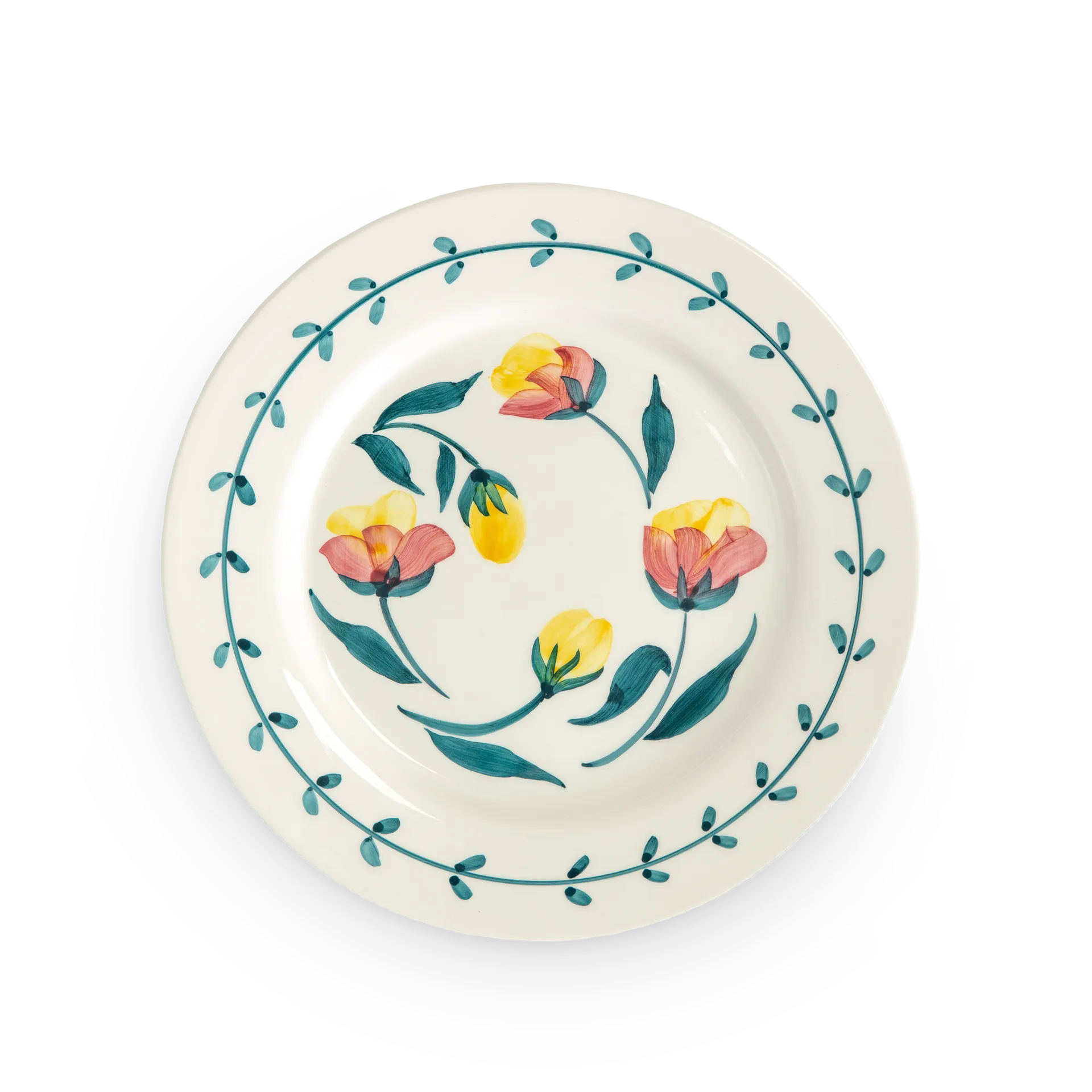 Flowers tulips dinerbord Ø28 cm, Wit Mateus