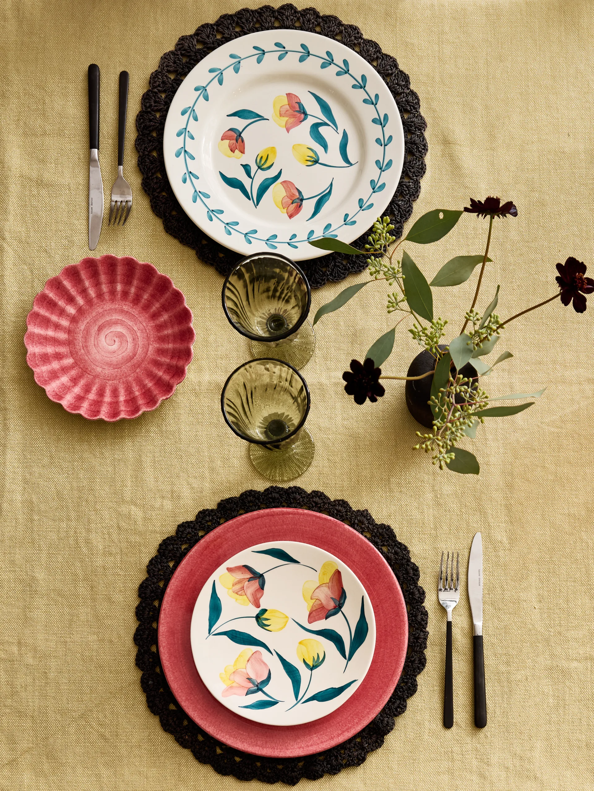 Flowers tulips dinerbord Ø28 cm, Wit Mateus