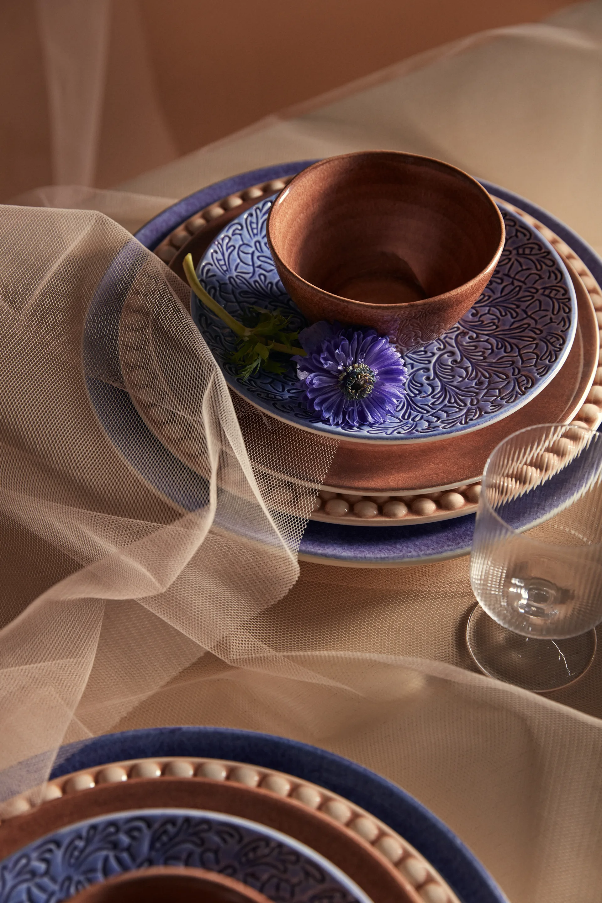 Lace bord, 20 cm, Lichtblauw Mateus