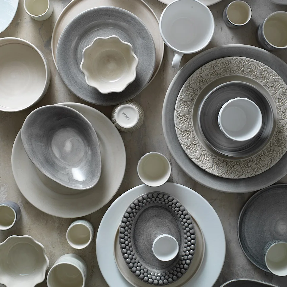 Lace bord, 25 cm, Grijs Mateus