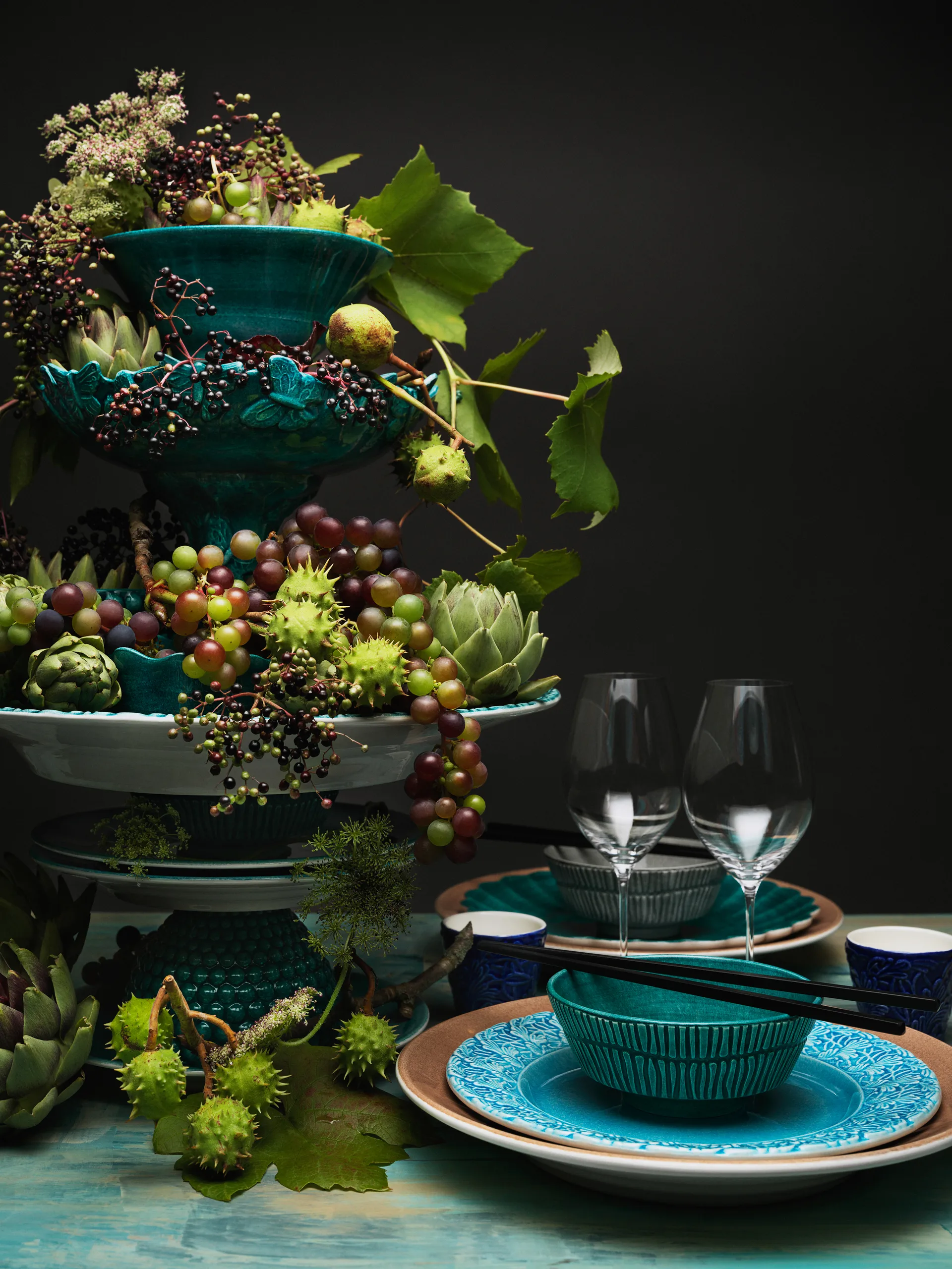 Lace bord, 25 cm, Lichtblauw Mateus