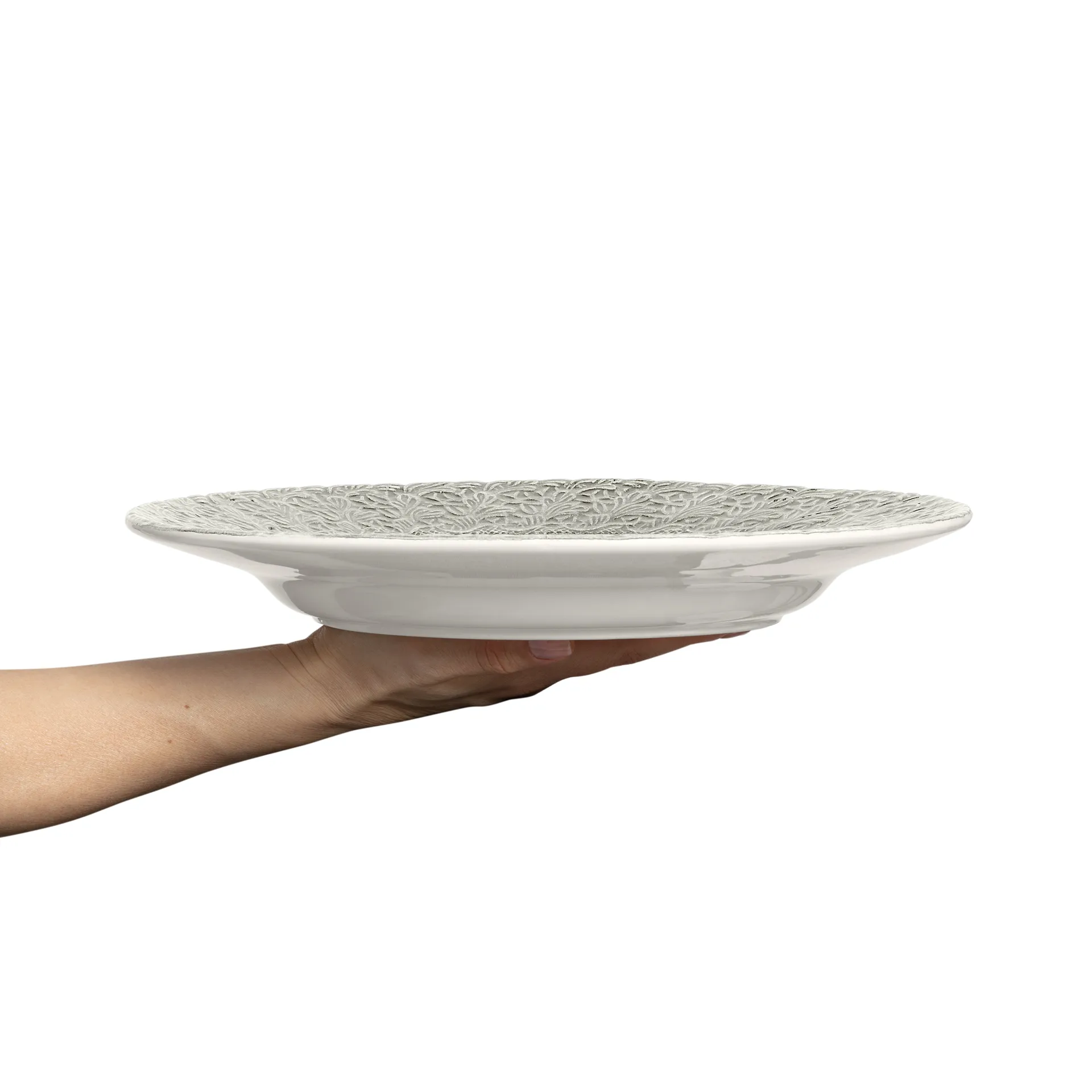 Lace bord, 32 cm, Grijs Mateus
