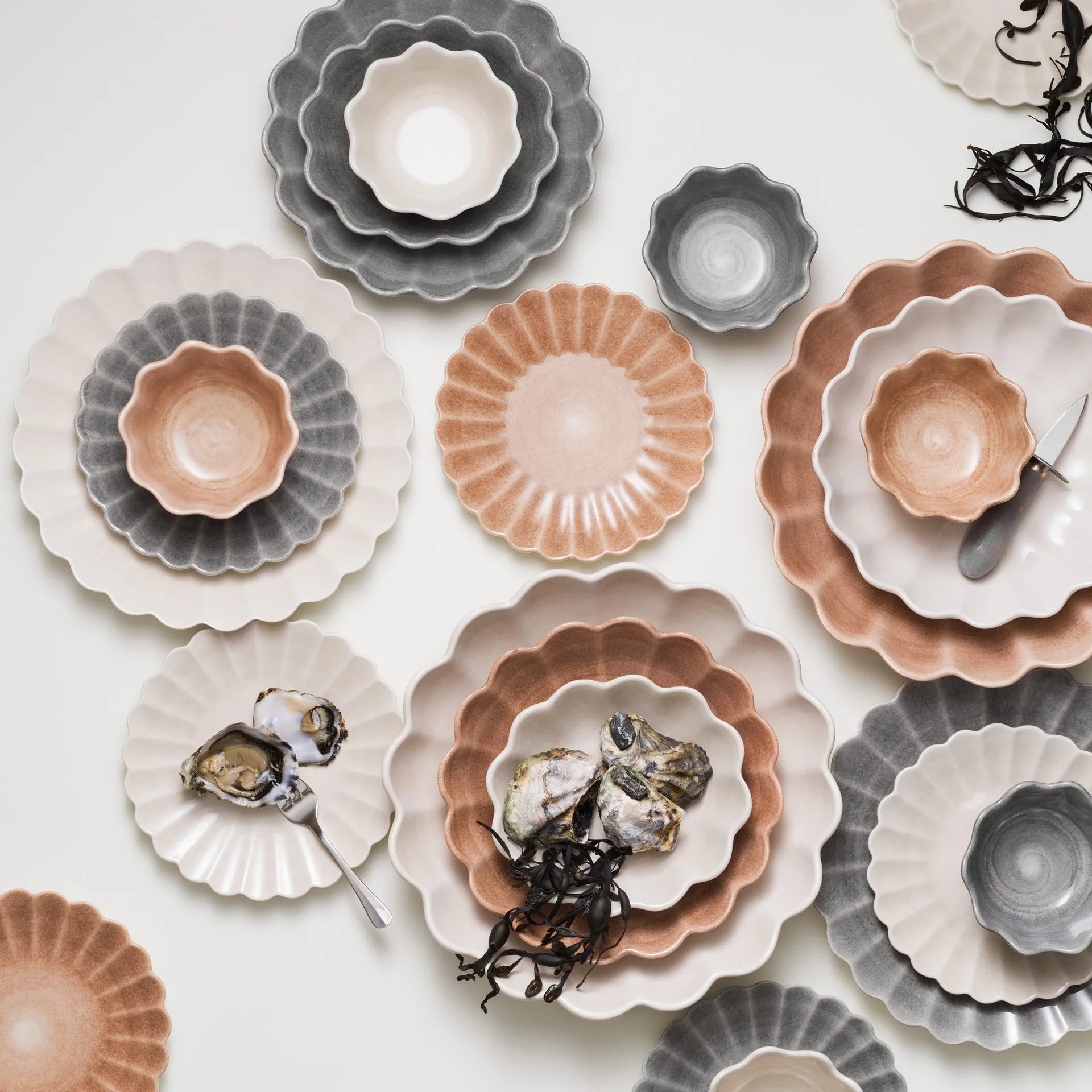 Oyster bord 20 cm, Grijs Mateus