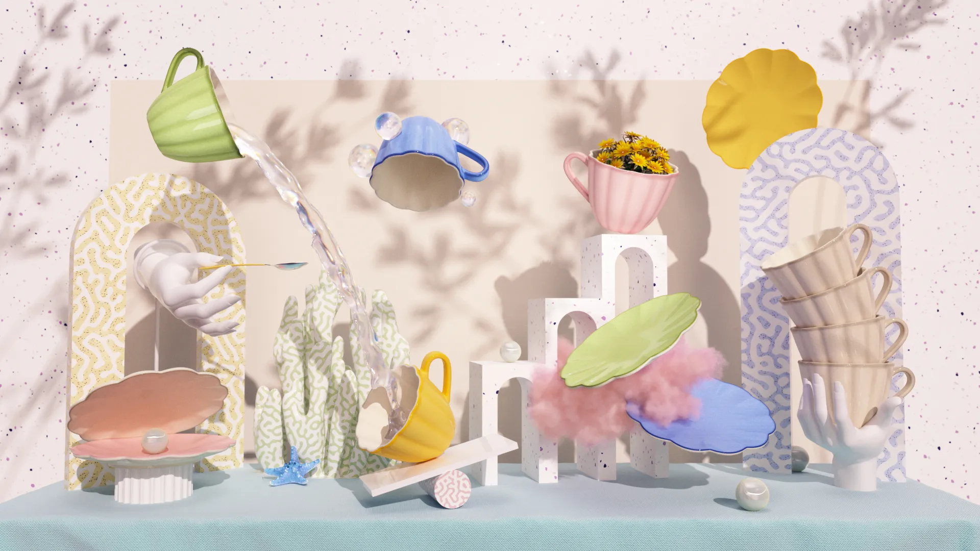 Oyster kop met schotel 25 cl, Oranje Mateus