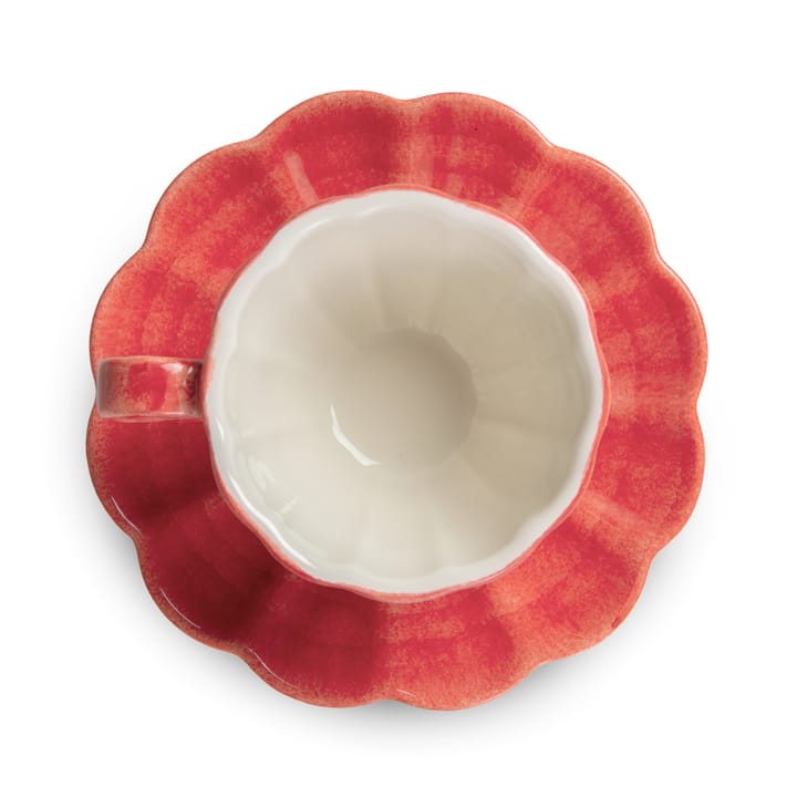 Oyster kop met schotel 25 cl, Rood Mateus