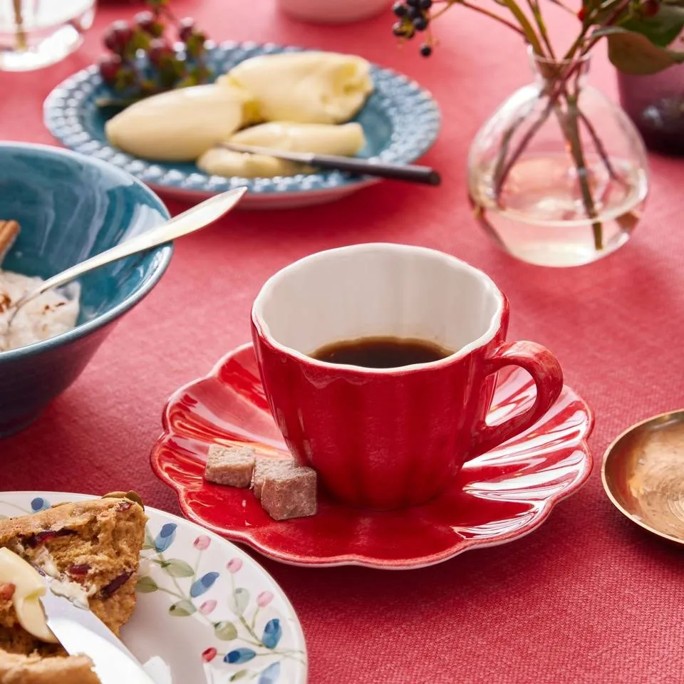 Oyster kop met schotel 25 cl, Rood Mateus