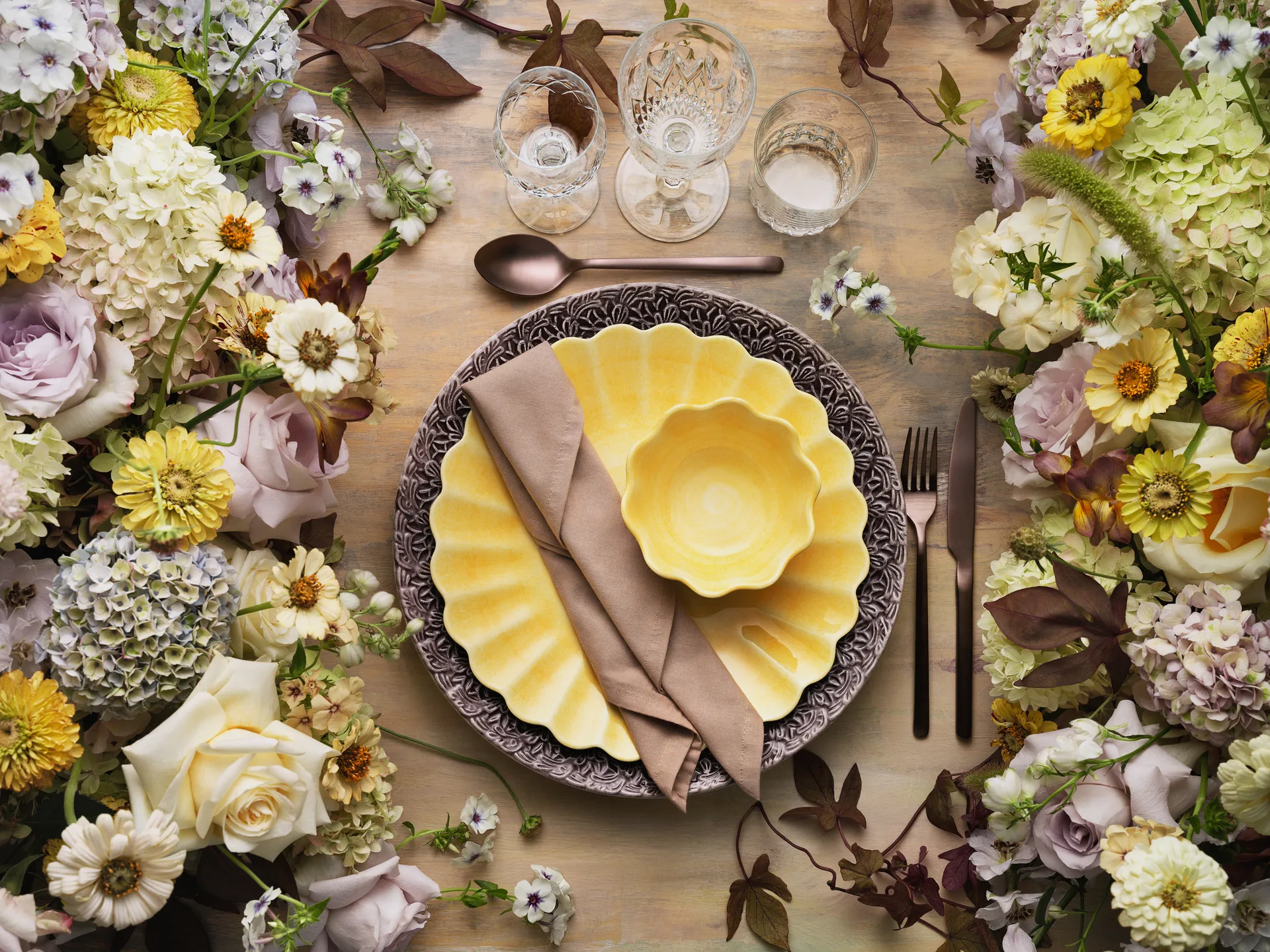 Oyster schaal Ø13 cm, Geel Mateus