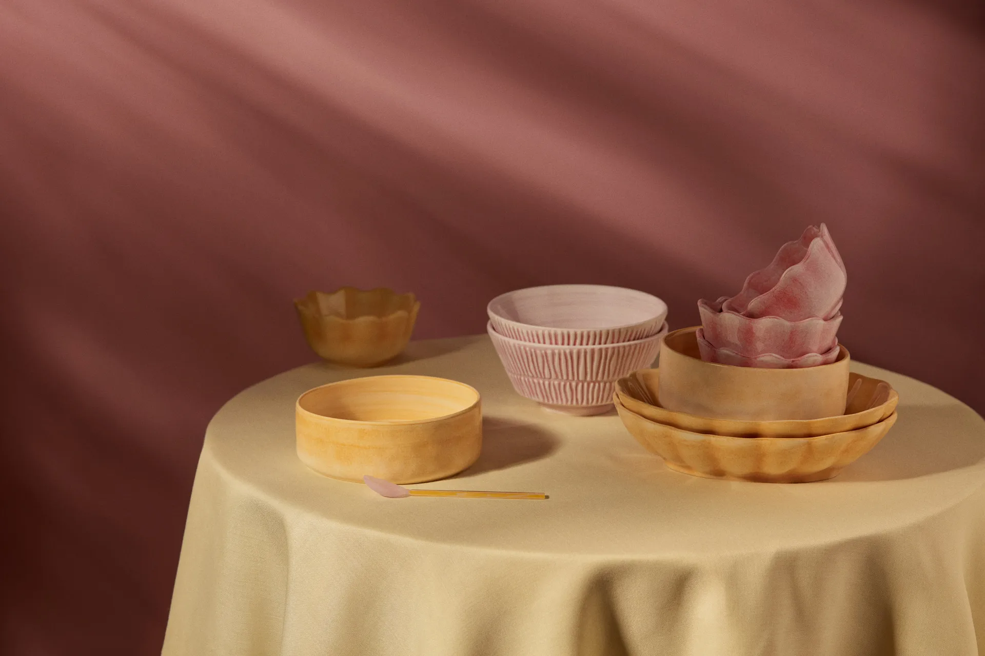 Oyster schaal Ø13 cm, Geel Mateus