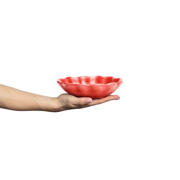 Oyster schaal 16x18 cm - Rood - Mateus
