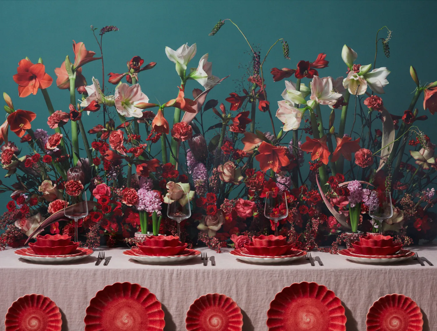 Oyster schaal 18x23 cm, Rood Mateus