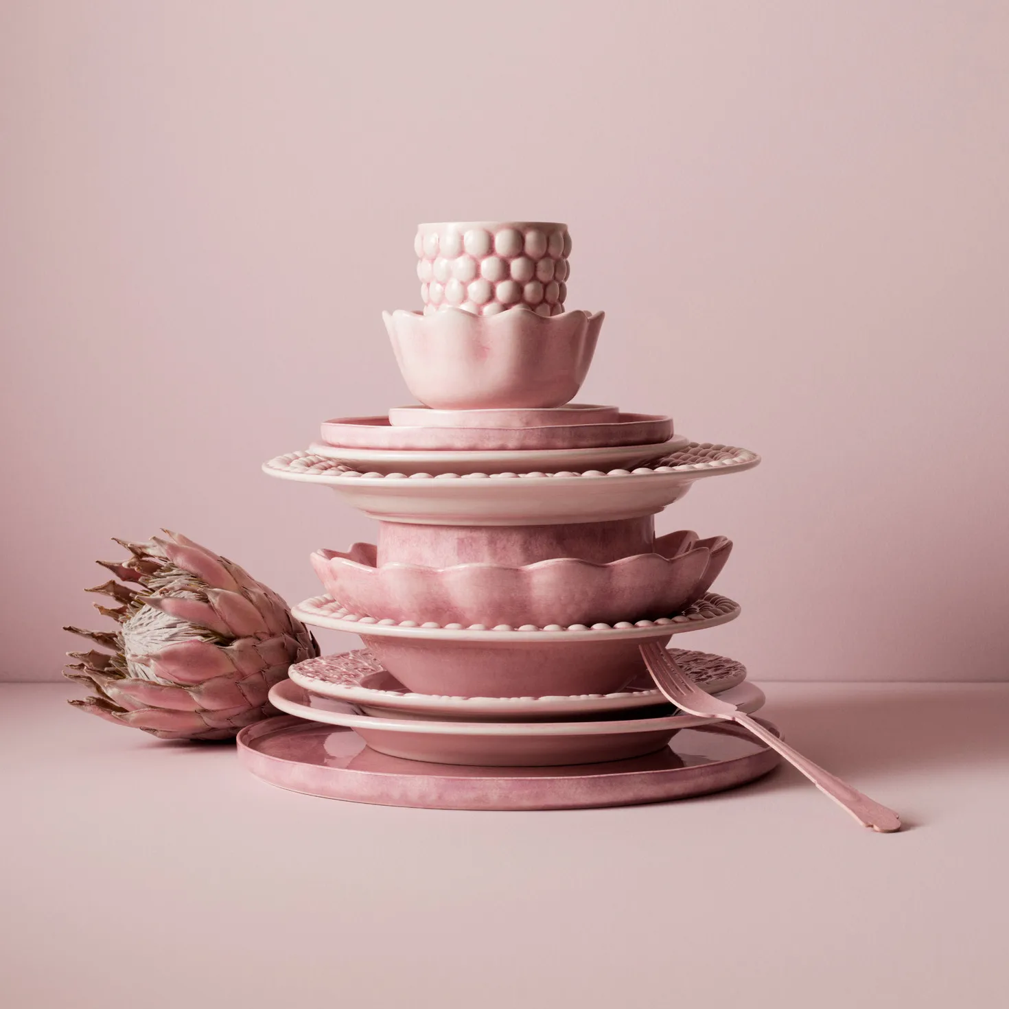 Oyster schaal Ø24 cm, lichtroze Mateus