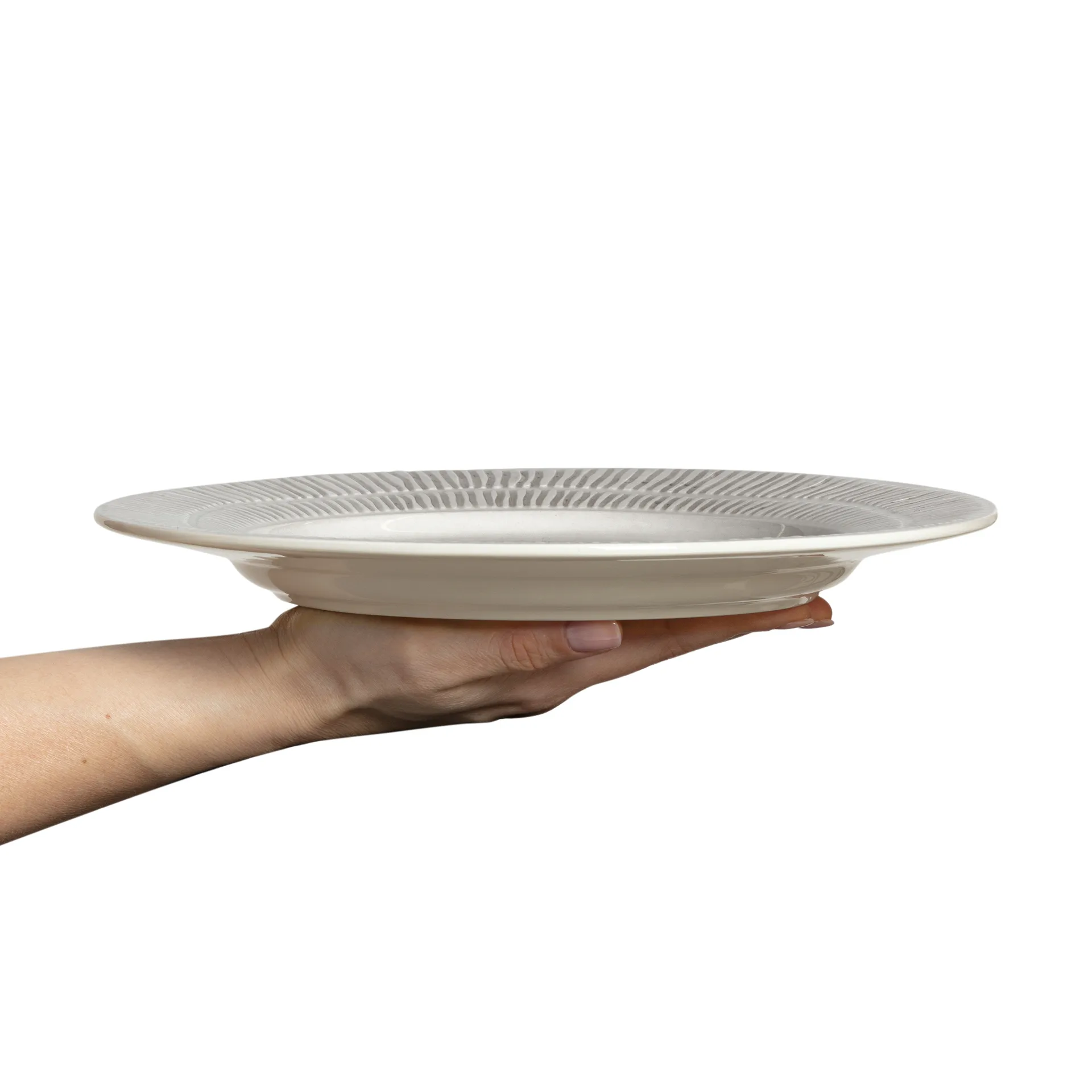 Stripes bord Ø28 cm, Grijs Mateus