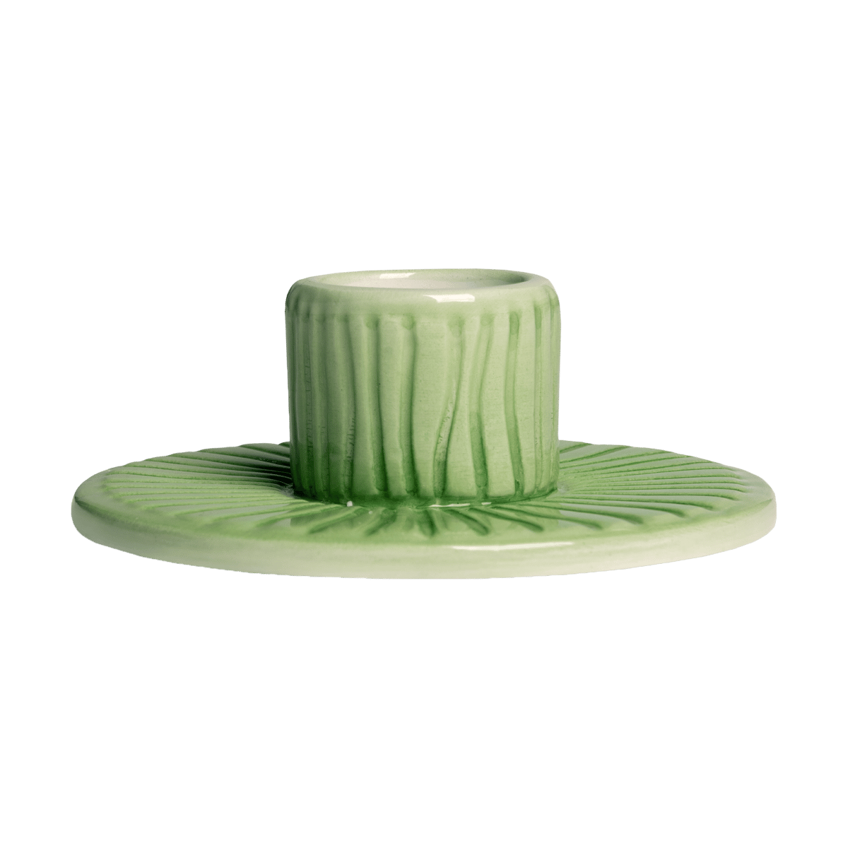 Mateus Stripes kandelaar o8 cm Groen | Scandinavisch Interieur | Kandelaars | Groen