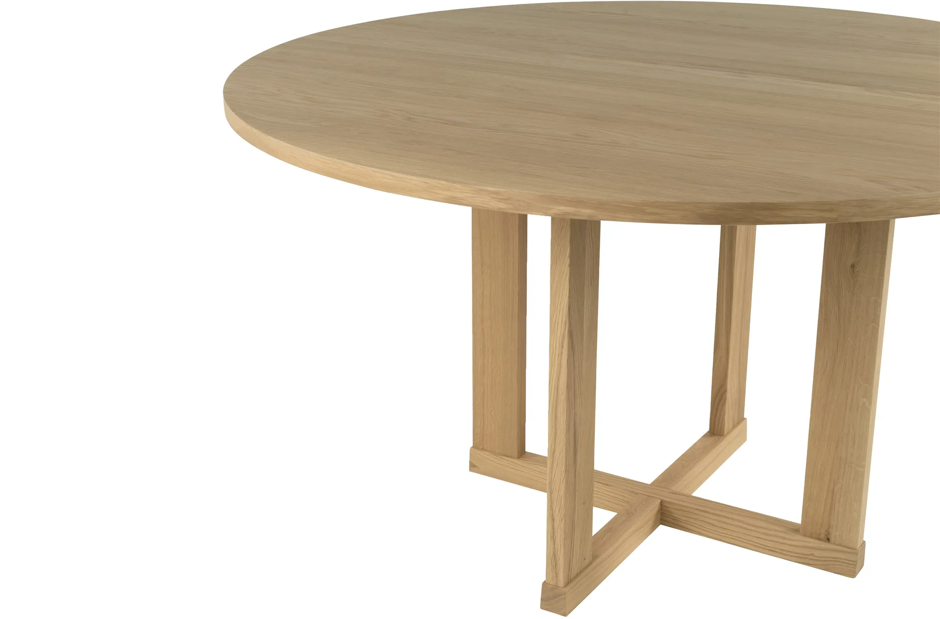 Arv eettafel ⌀130 cm, Witgepigmenteerde matte gelakte eik Mavis