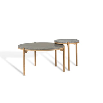 Dondo bijzettafel witgepigmenteerd eiken Ø45 cm - Geschaafd kalksteen - Mavis