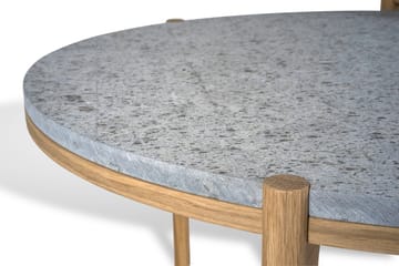 Dondo bijzettafel witgepigmenteerd eiken Ø45 cm - Geschaafd kalksteen - Mavis