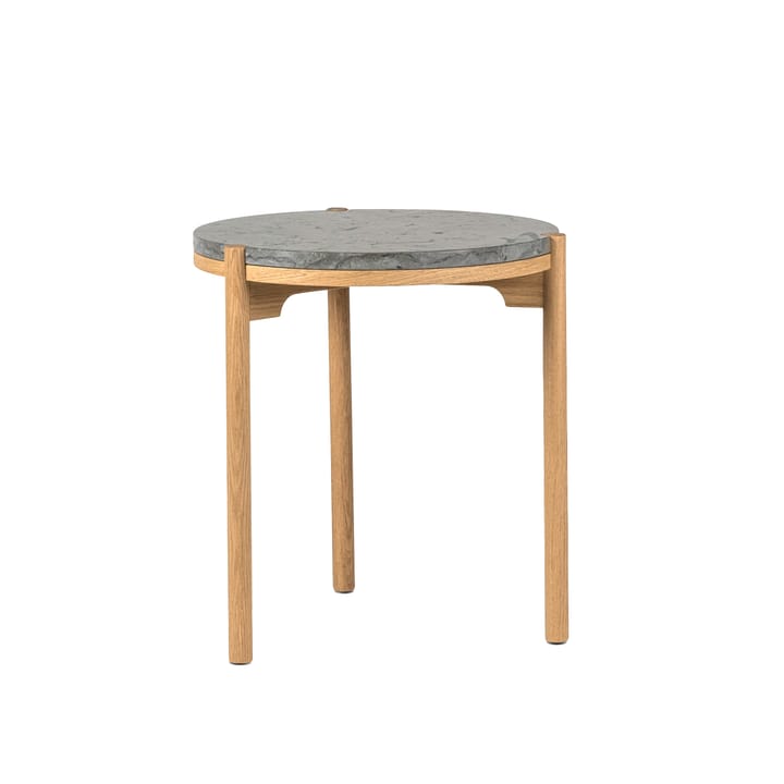 Dondo bijzettafel witgepigmenteerd eiken Ø45 cm - Geslepen kalksteen - Mavis