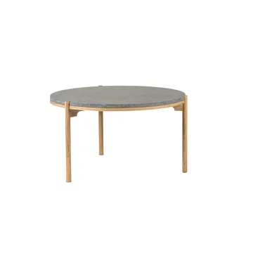 Dondo salontafel witgepigmenteerd eik Ø80 cm - Geslepen kalksteen - Mavis
