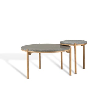 Dondo salontafel witgepigmenteerd eik Ø80 cm - Geslepen kalksteen - Mavis