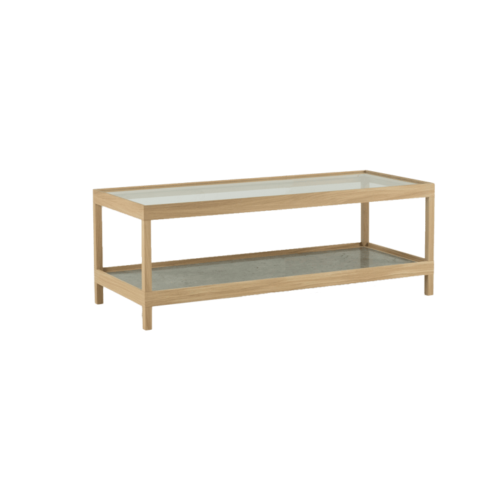 Ima salontafel 125x50 cm, Witpig. matgelakte eik, kalksteen Mavis