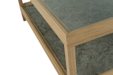 Ima salontafel 90x90 cm - Witpig. matgelakte eik, kalksteen - Mavis