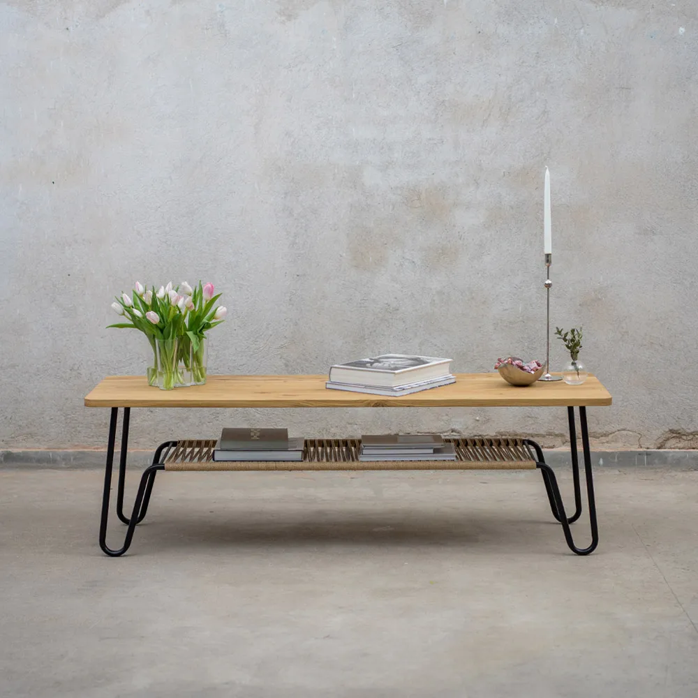 Marcel salontafel, eiken ontvet, 140x50 Mavis