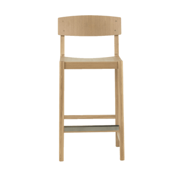 Rod barkruk 65 cm - Witgepigmenteerde matte gelakte eik - Mavis