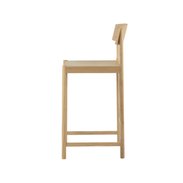 Rod barkruk 65 cm - Witgepigmenteerde matte gelakte eik - Mavis