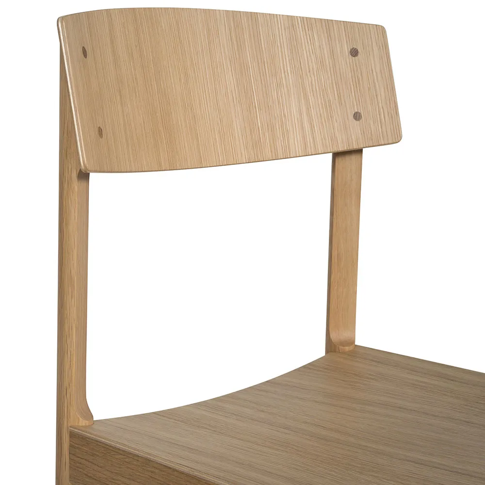 Rod stoel, Witgepigmenteerde matte gelakte eik Mavis