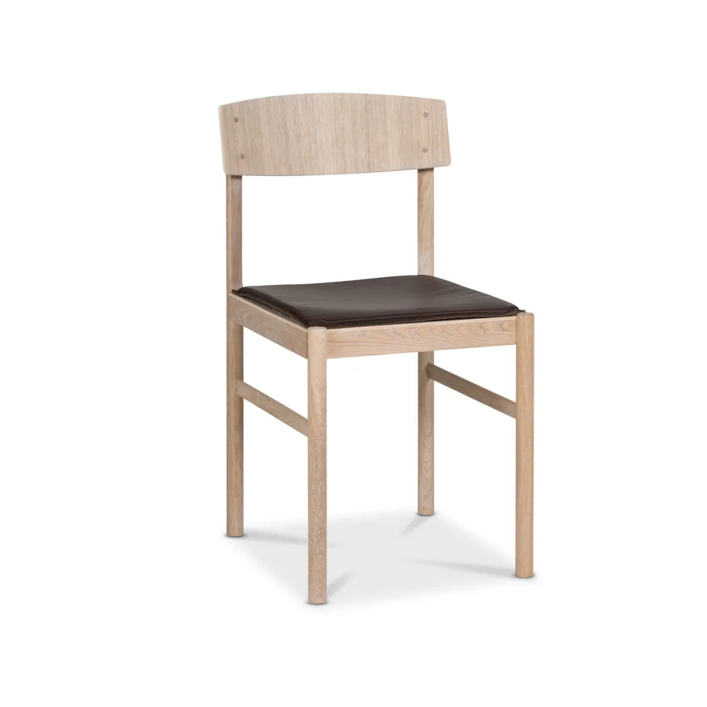 Rode stoelkussen, leer mocca Mavis