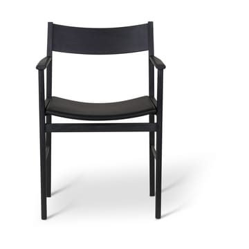 Siza armstoel - Zwart gelaagd essen-leer zitting - Mavis