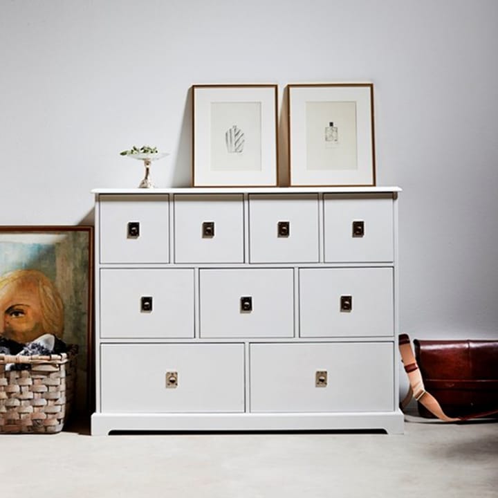 Smögen dressoir, wit, 4 laden, chroom Mavis