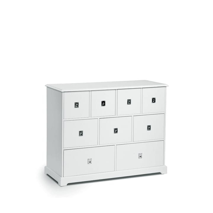 Smögen dressoir - wit, 9 laden, chroom - Mavis