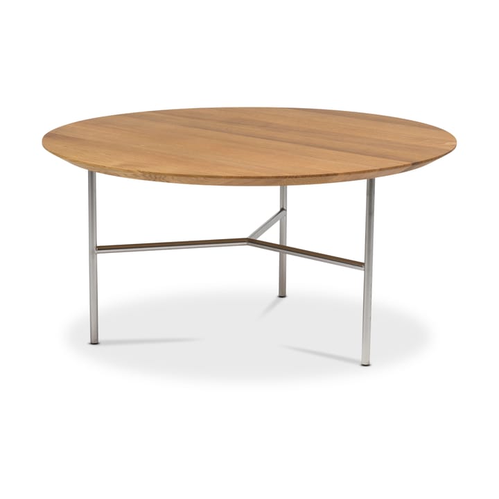 Tribeca salontafel - eiken olie rustiek, satijnchroom poten, ø80 - Mavis