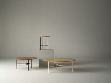Tribeca salontafel - eiken olie rustiek, satijnchroom poten, ø80 - Mavis