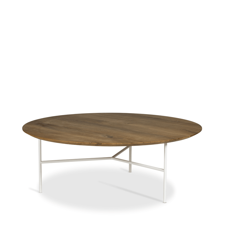Tribeca salontafel - eiken olie rustiek, witte poten, ø110 - Mavis