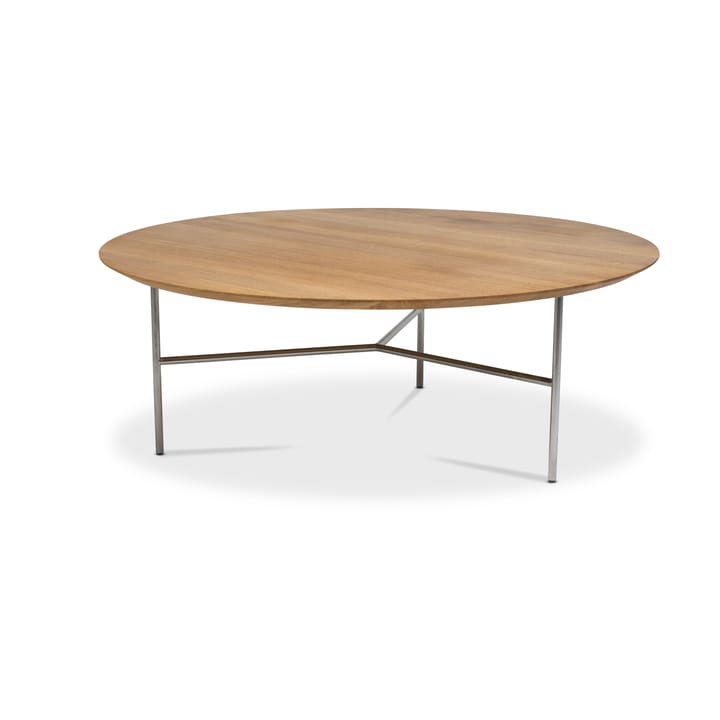 Tribeca salontafel - eikolie rustiek, verchroomde poten satijn, ø110 - Mavis