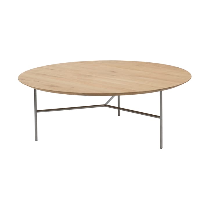 Tribeca salontafel - Gelakt eiken, satijnchroom, ø110 - Mavis