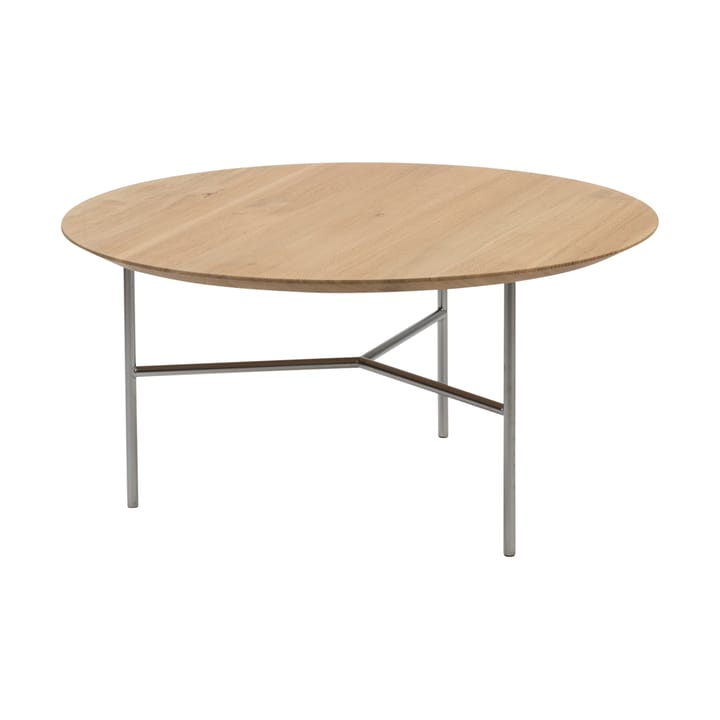 Tribeca salontafel - Gelakt eiken, satijnverchroomde poten, ø80 - Mavis