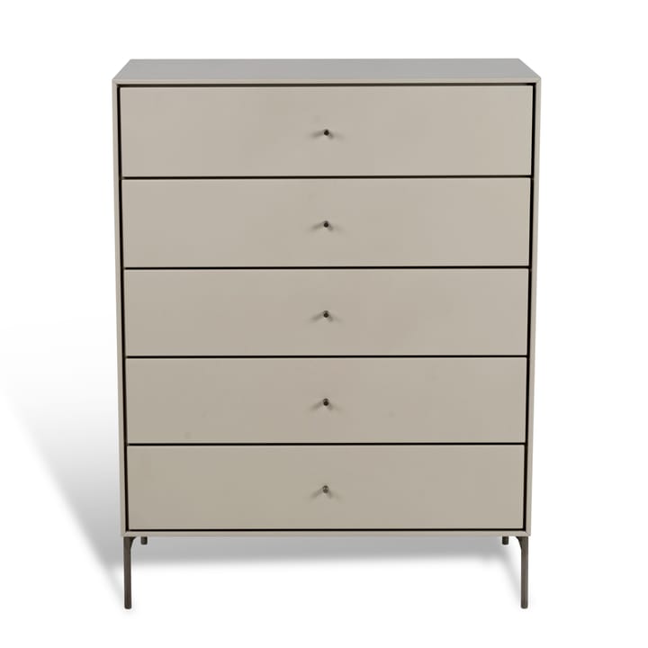 Volt kast 5 lades beige - Details in roestvrij staal - Mavis