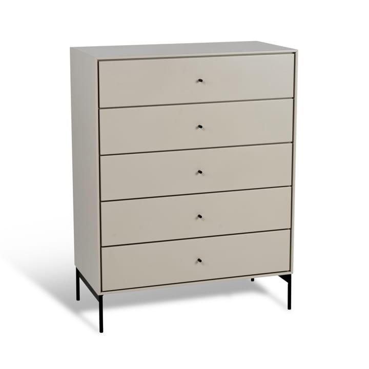 Volt kast 5 lades beige, Details in zwart Mavis