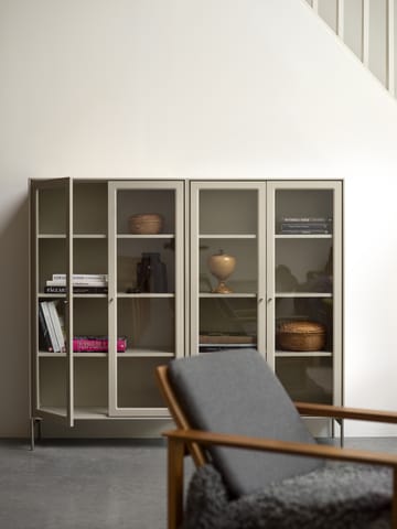 Volt vitrinekast 130 cm beige - Details in roestvrij staal - Mavis